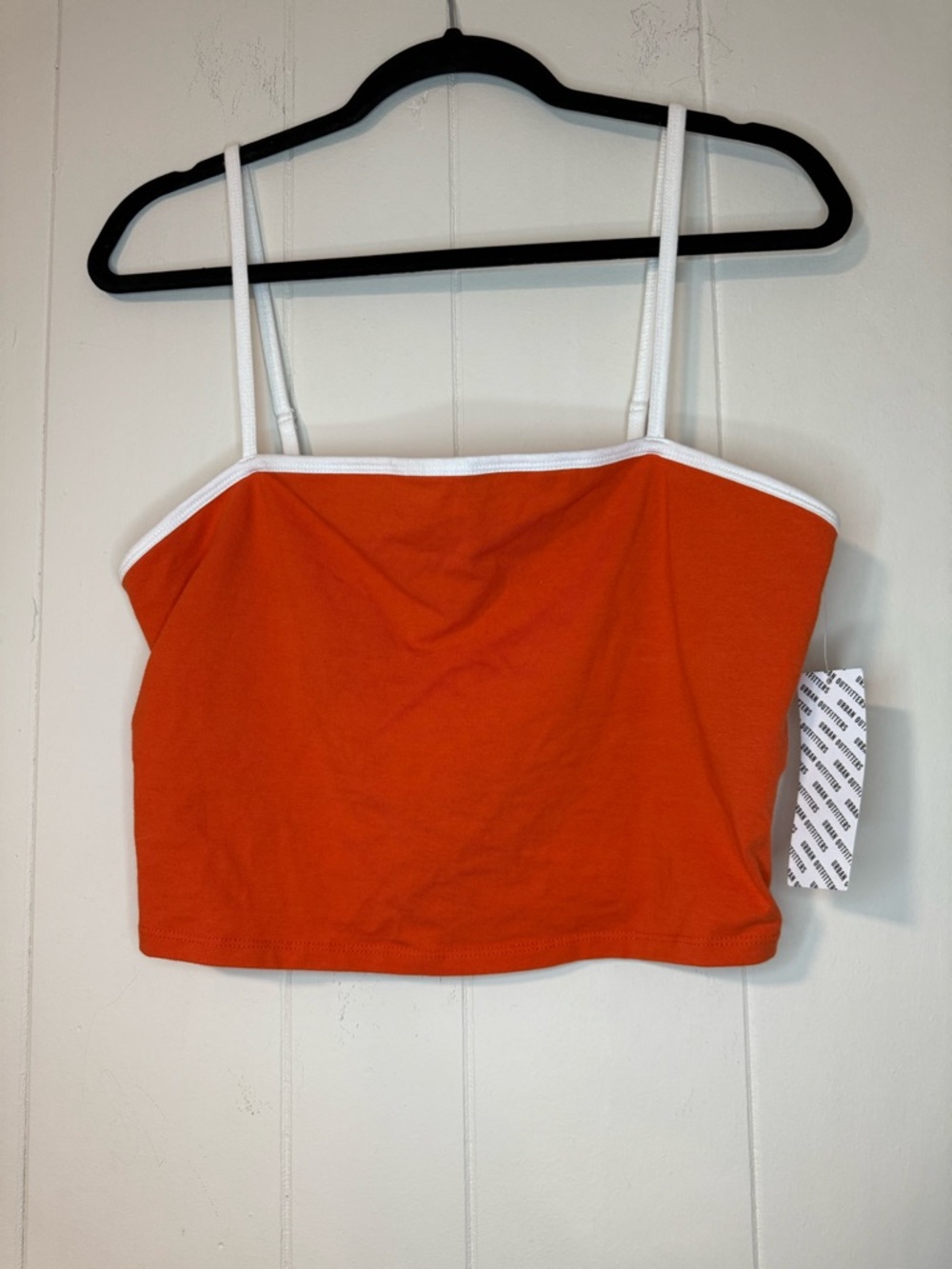 New NWT Urban Outfitters Orange Cropped top with White Trim size L